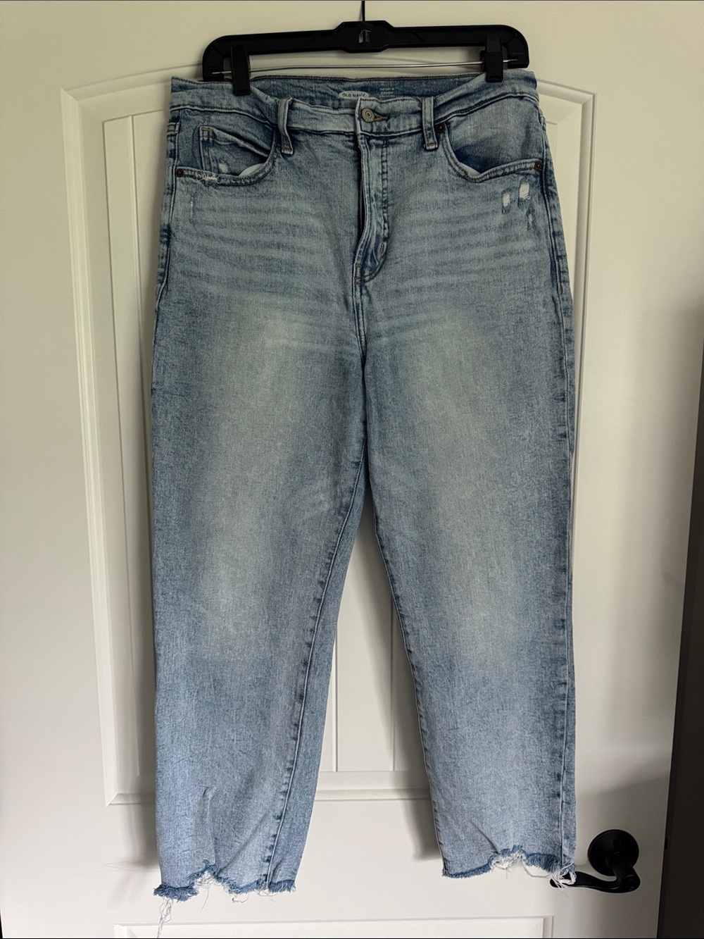 Old Navy Light Blue Cropped High-Rise Straight Jeans